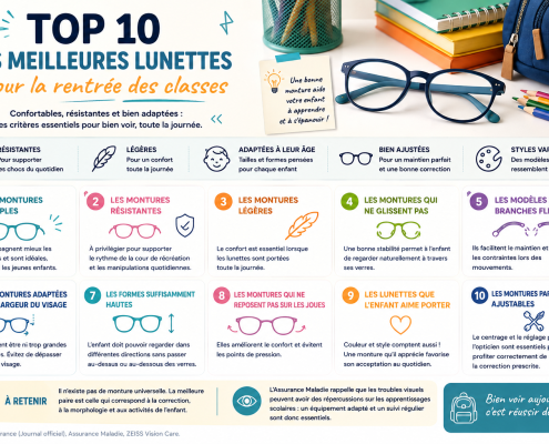 Top 10 des critères pour choisir des lunettes de vue adaptées à la rentrée des classes